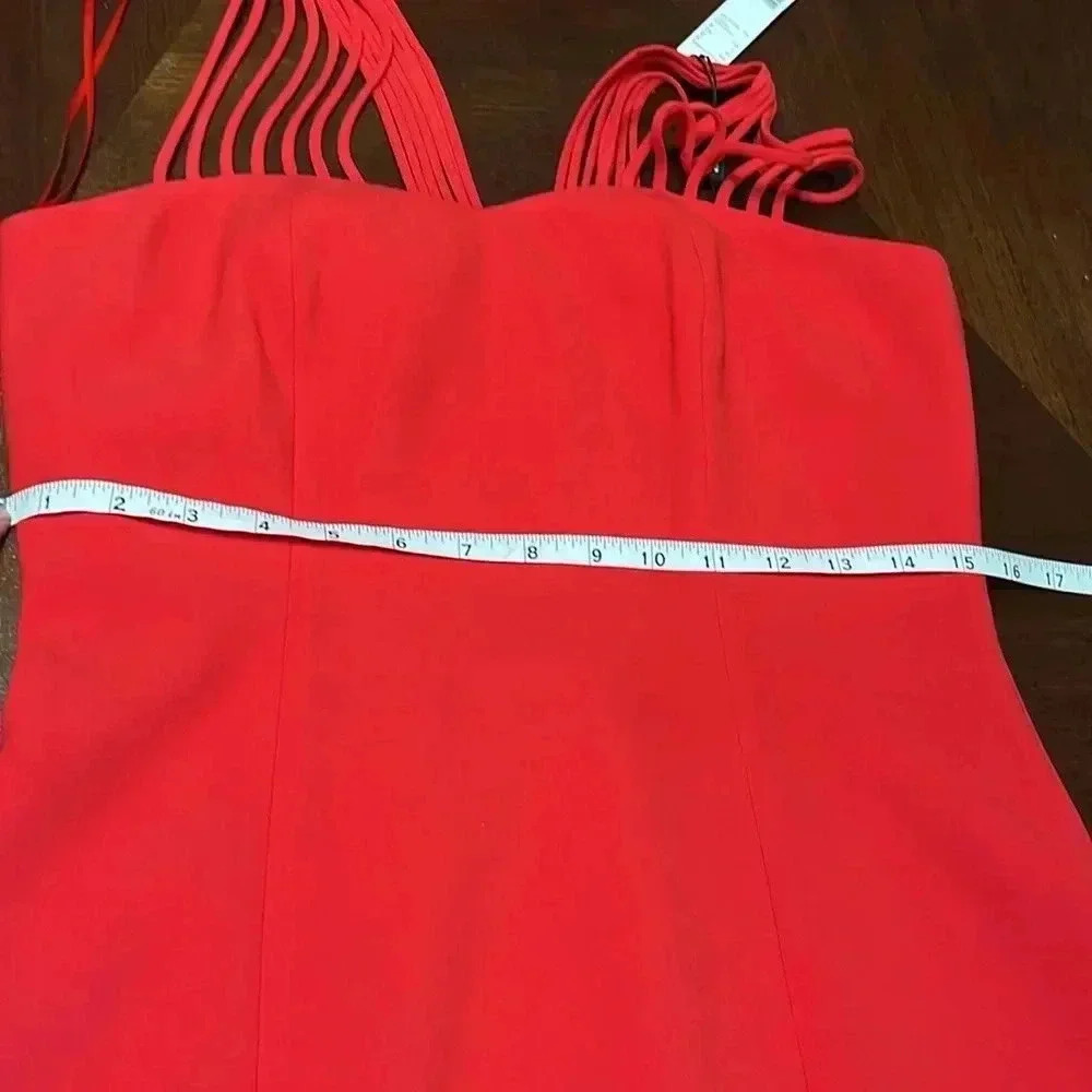 ELIE TAHARI GLOSSY RED DRESS - Picture 6 of 12
